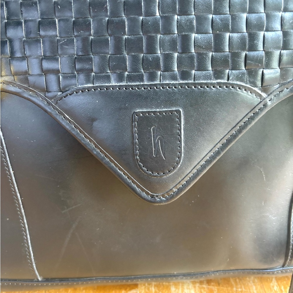 Hartmann Vintage Black Woven Leather Briefcase, Rare, Unisex - Picture 2 of 14